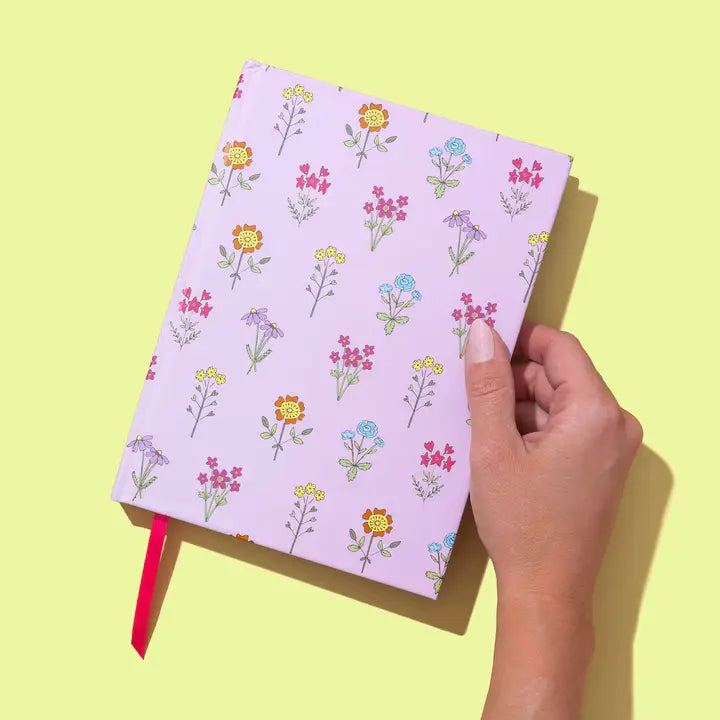 Taccuino copertina rigida - rosa con fiori