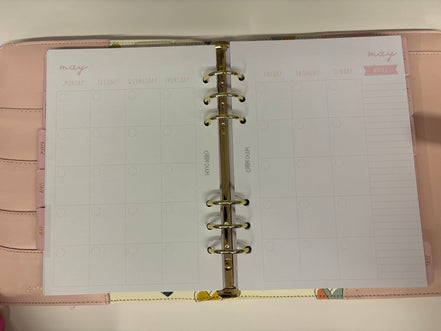 Planner con anelli A5 rosa