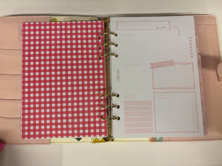 Planner con anelli A5 rosa