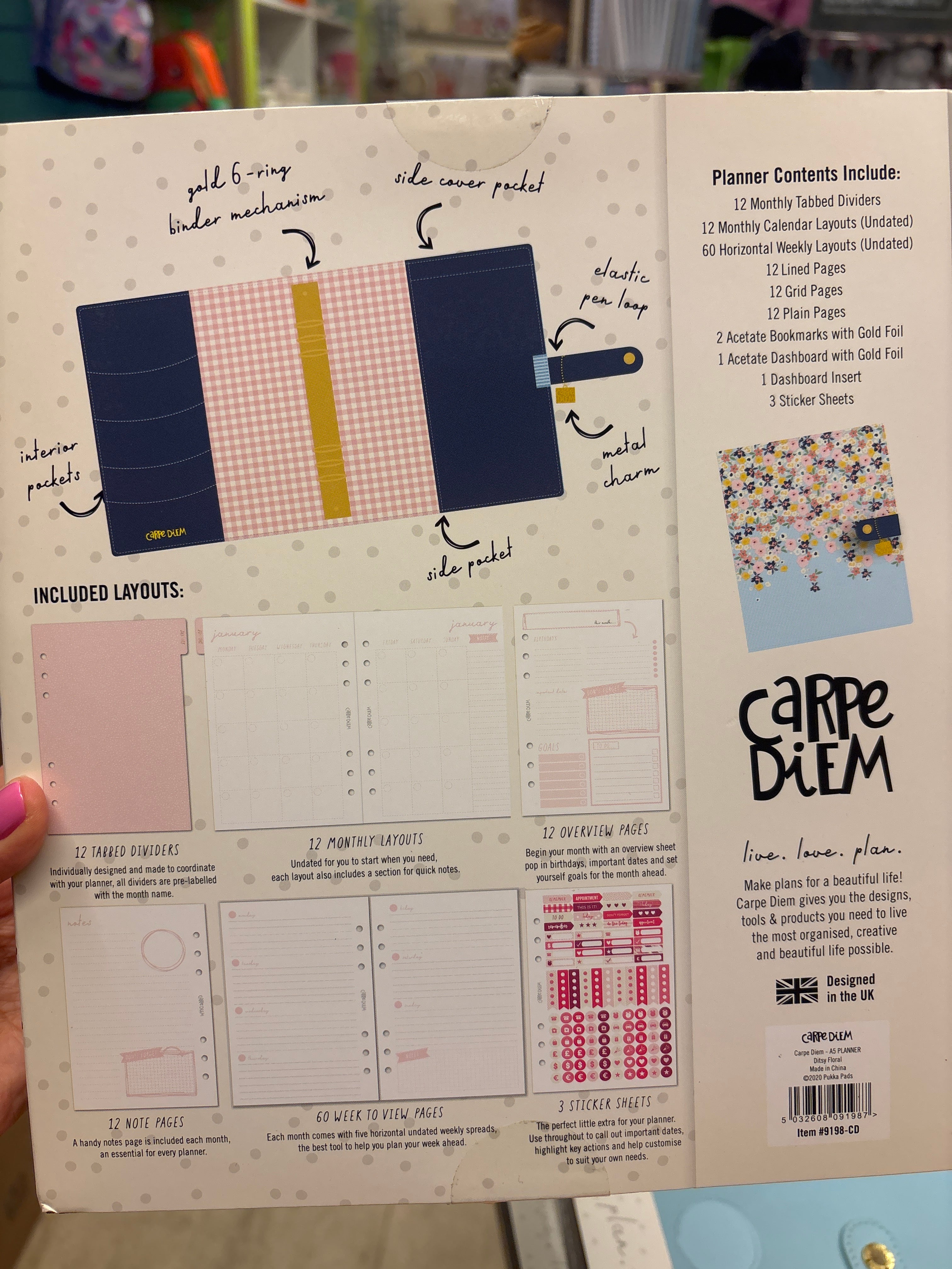 Planner con anelli A5 floreale