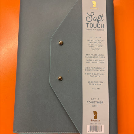 Organizer Soft Touch Azzurro Rossler  – Porta Taccuino A5 Elegante e Riutilizzabile