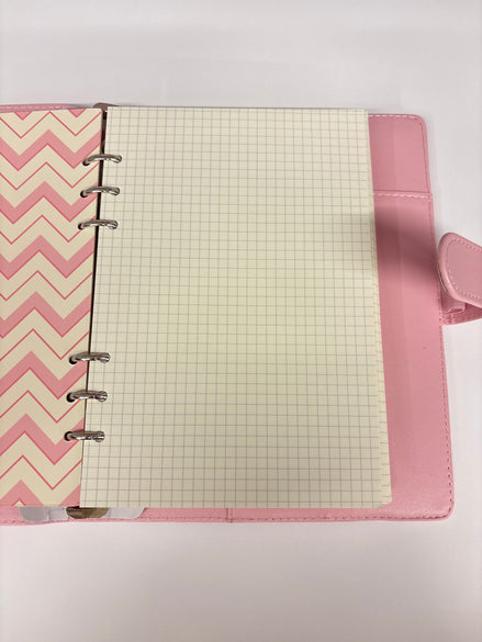 Planner A5 con sei anelli rosa