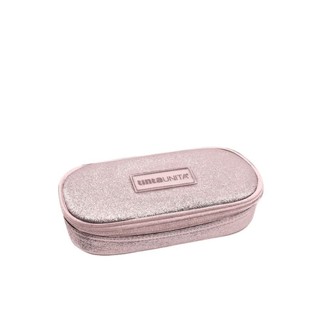 Astuccio ovale glitter rosa - Tinta Unita