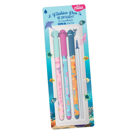 Set 3 penne cancellabili Ocean Tinta Unita - Scrivi, cancella e riparti con stile