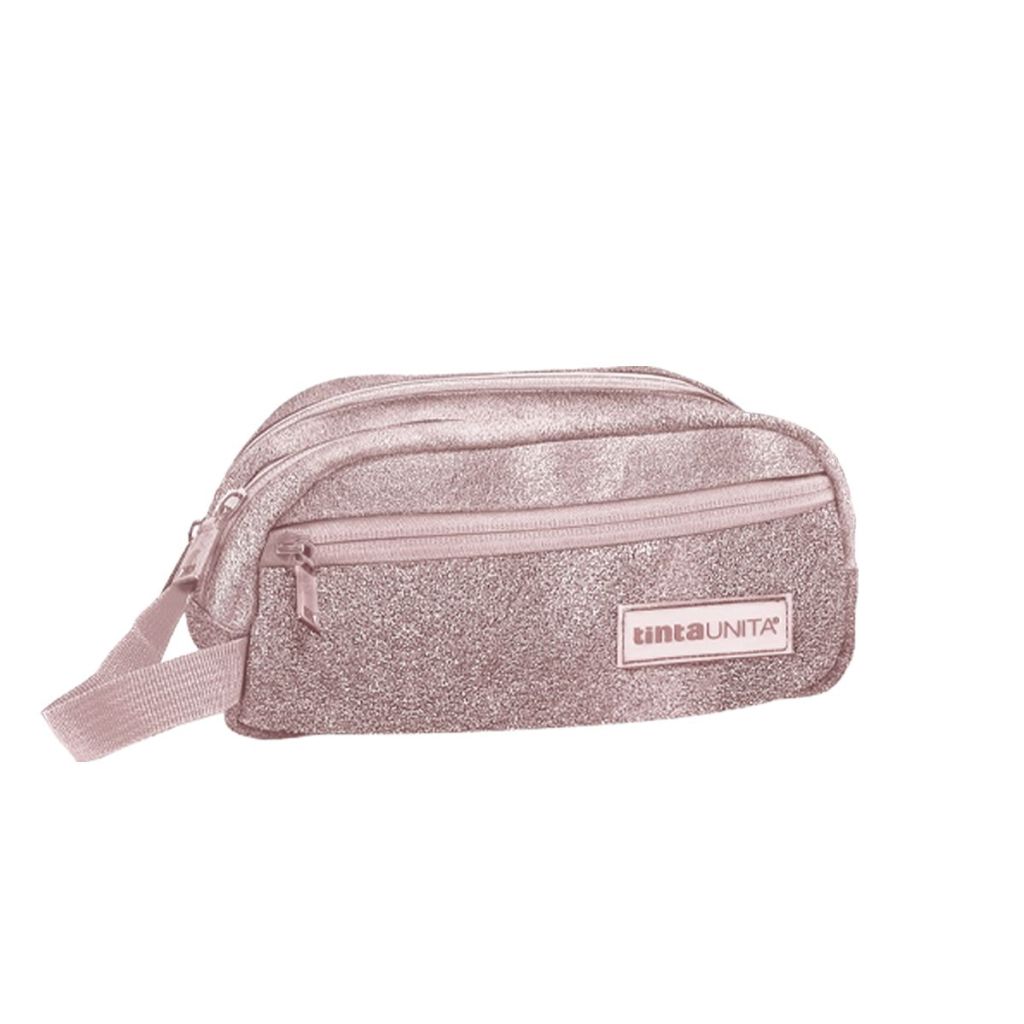 Astuccio bauletto maxi glitter rosa - Tinta Unita