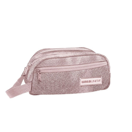 Astuccio bauletto maxi glitter rosa - Tinta Unita