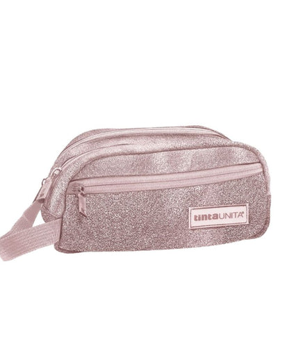 Astuccio bauletto maxi glitter rosa - Tinta Unita