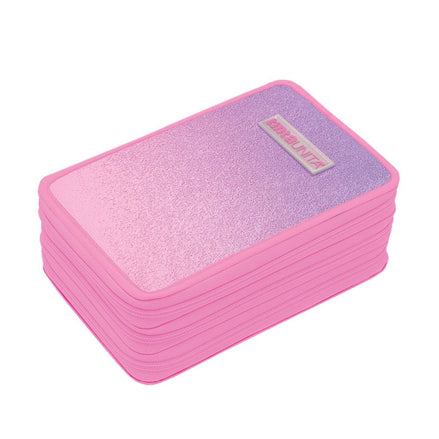 Astuccio 3 zip Glamour Rosa e Viola - Tinta Unita
