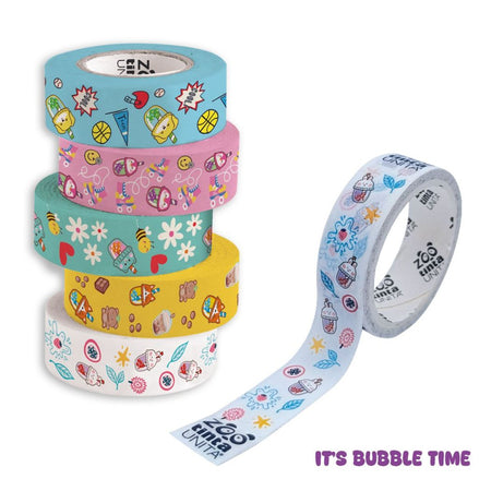 Set Washi Tape Bubble Tea Tinta Unita - Decora i tuoi appunti