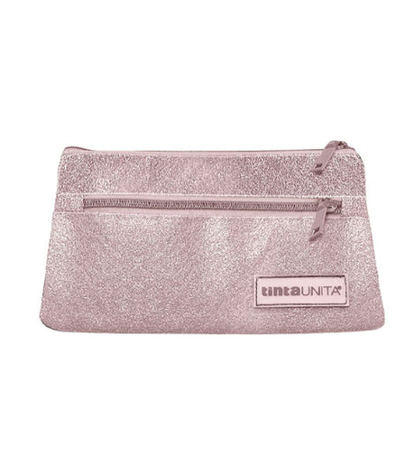 Astuccio bustone triangolare glitter rosa - Tinta Unita