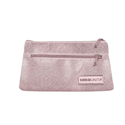 Astuccio bustone triangolare glitter rosa - Tinta Unita