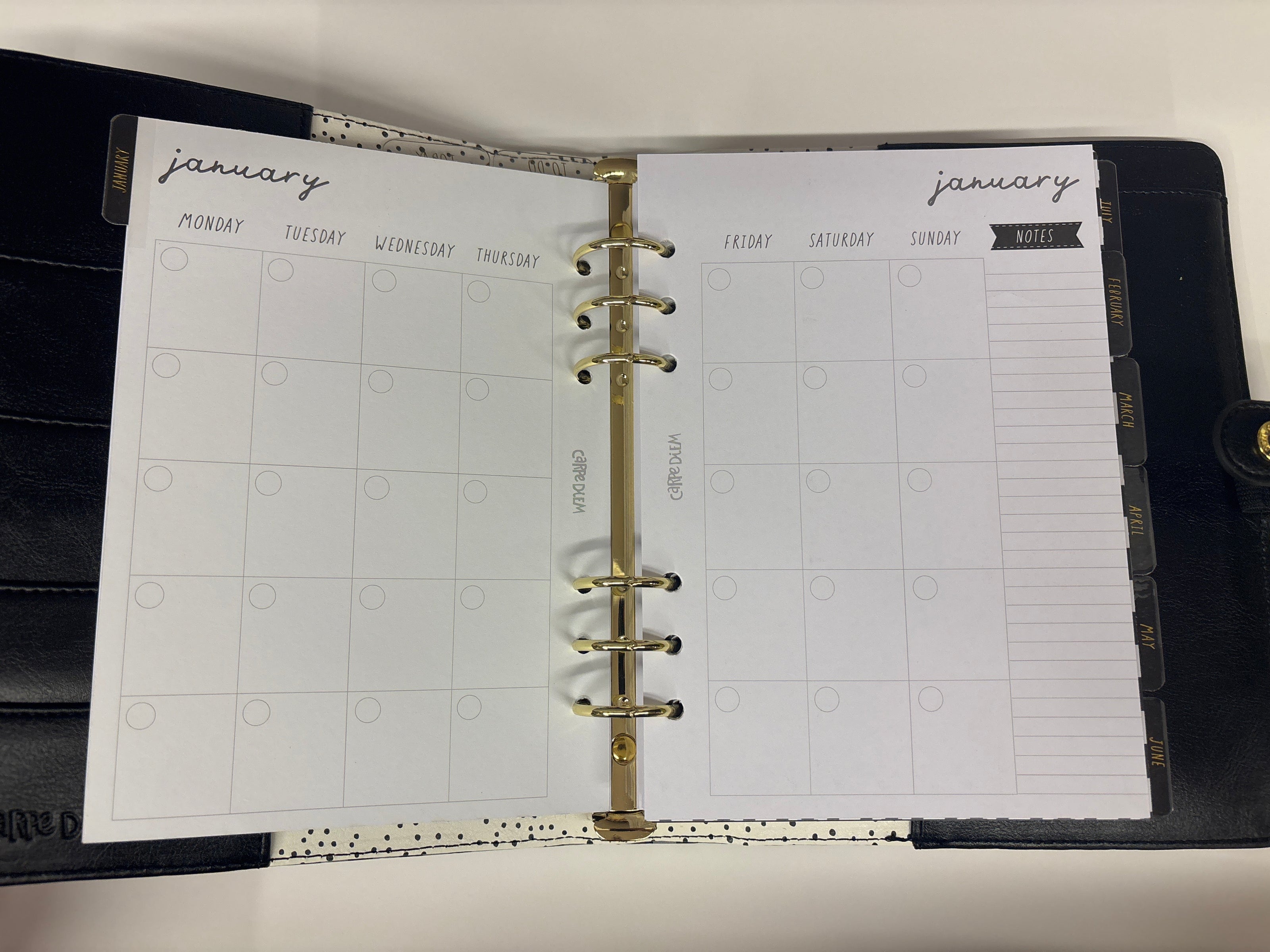 Planner con anelli A5 a scacchi