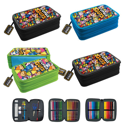 Astuccio 3 zip Stumble Guys - Tinta Unita