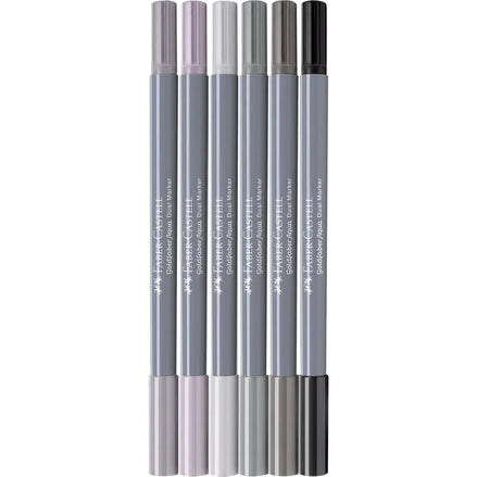 Goldfaber Aqua Dual Marker astuccio da 6, Shades of grey Faber-Castell