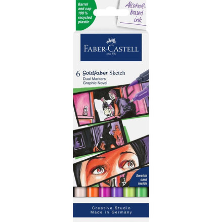 Set 6 Sketch Marker Goldfaber Graphic Novel - Faber-Castell