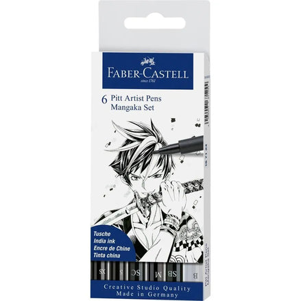 Pitt Artist Pen Manga 6x grigio nero - Faber-Castell