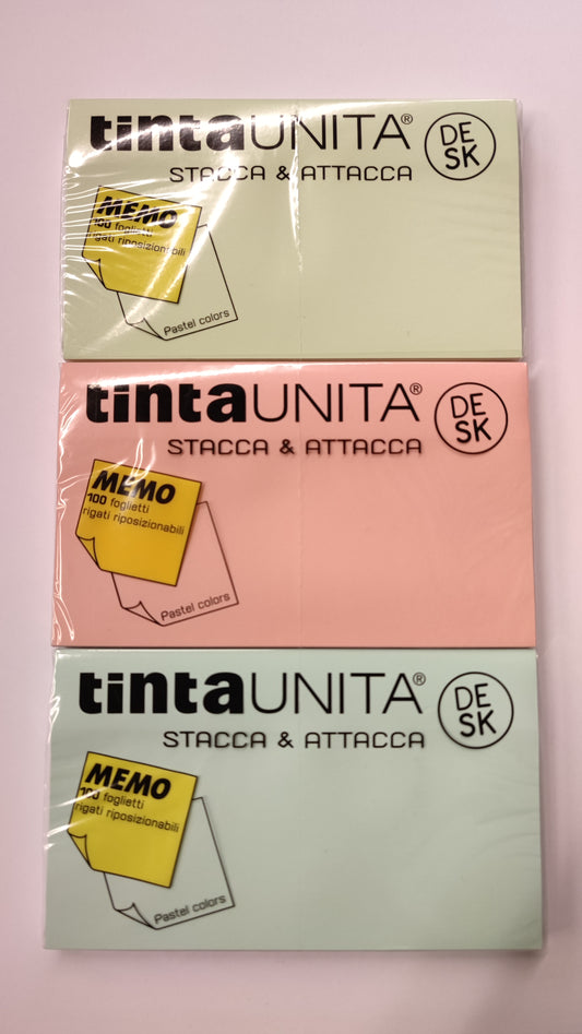 Memo Stacca e Attacca 125x75mm Tinta Unita