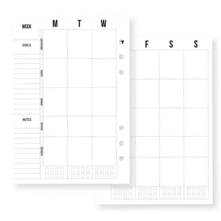 Fogli fitness per planner A5