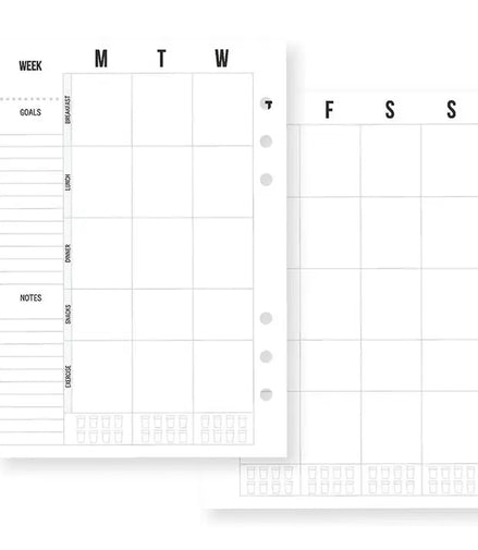Fogli fitness per planner A5