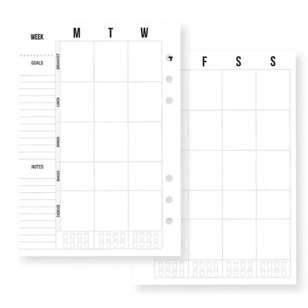 Fogli fitness per planner A5