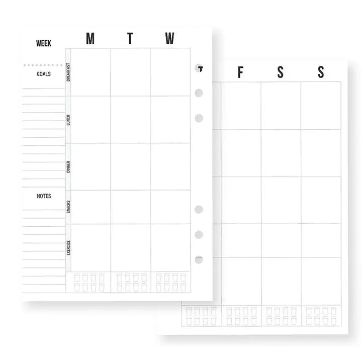 Fogli fitness per planner A5