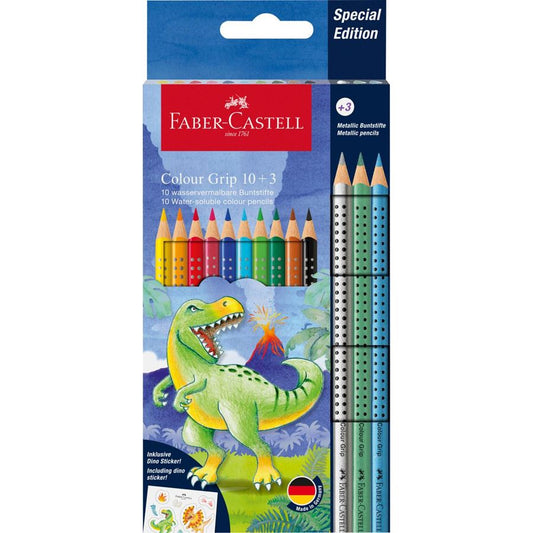 Matite colorate Colour Grip Dinosauro 10+3 Faber-Castell