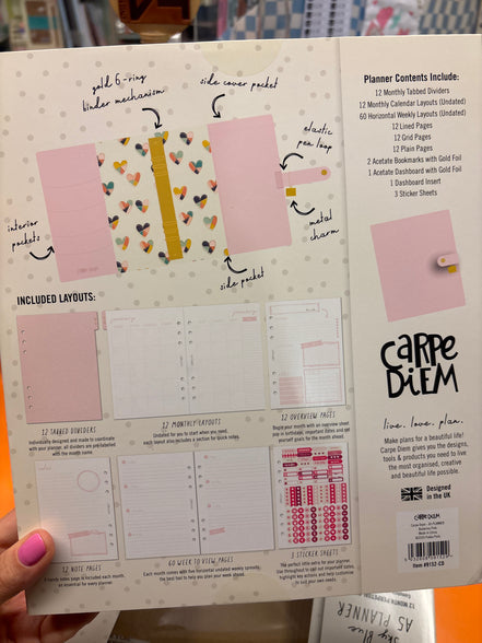 Planner con anelli A5 rosa