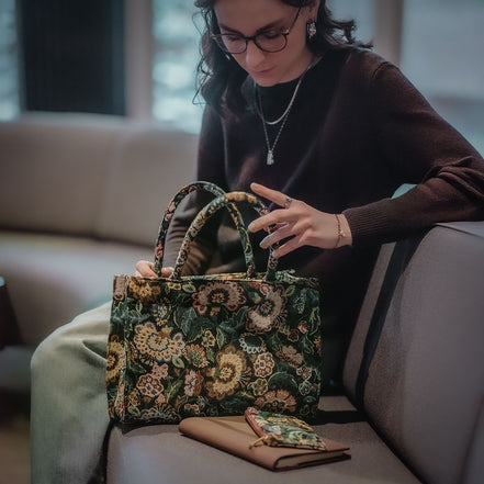 Borsa Majoie motivo floreale - Artebene