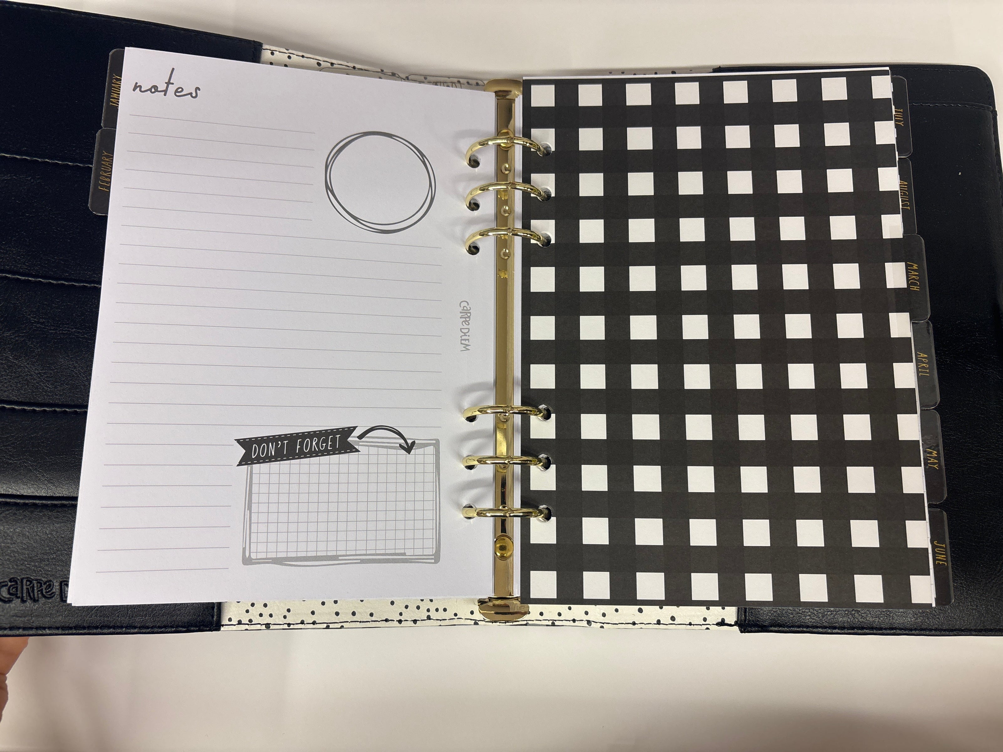 Planner con anelli A5 a scacchi