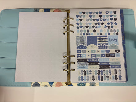 Planner con anelli A5 azzurro