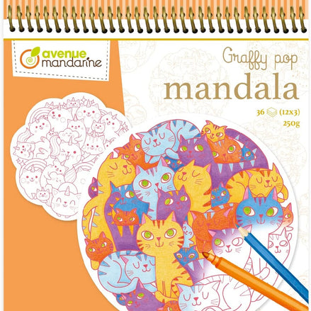 Graffy Mandala My Mandarine - Rilassati e crea mandala pieni di gattini