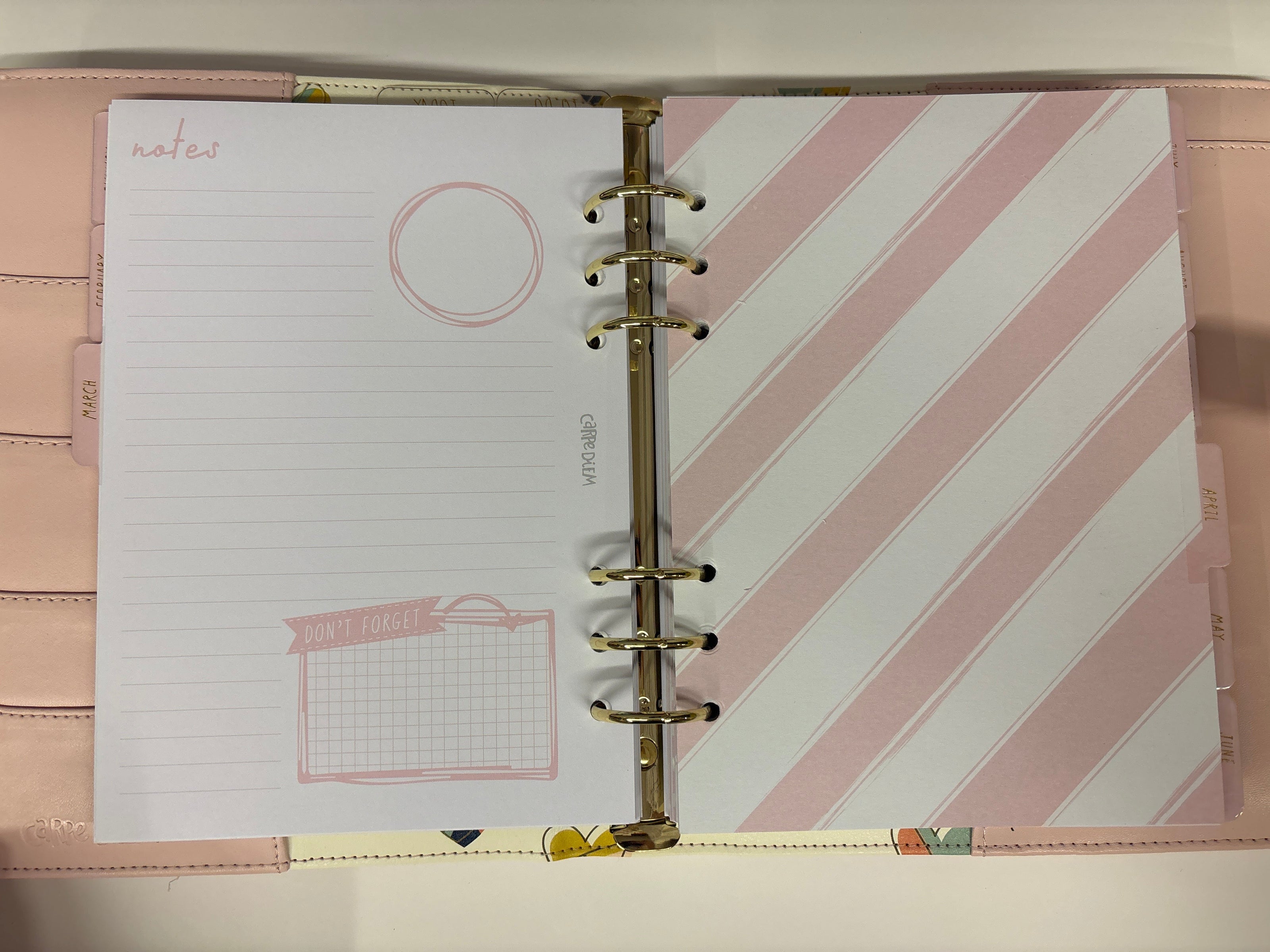 Planner con anelli A5 rosa