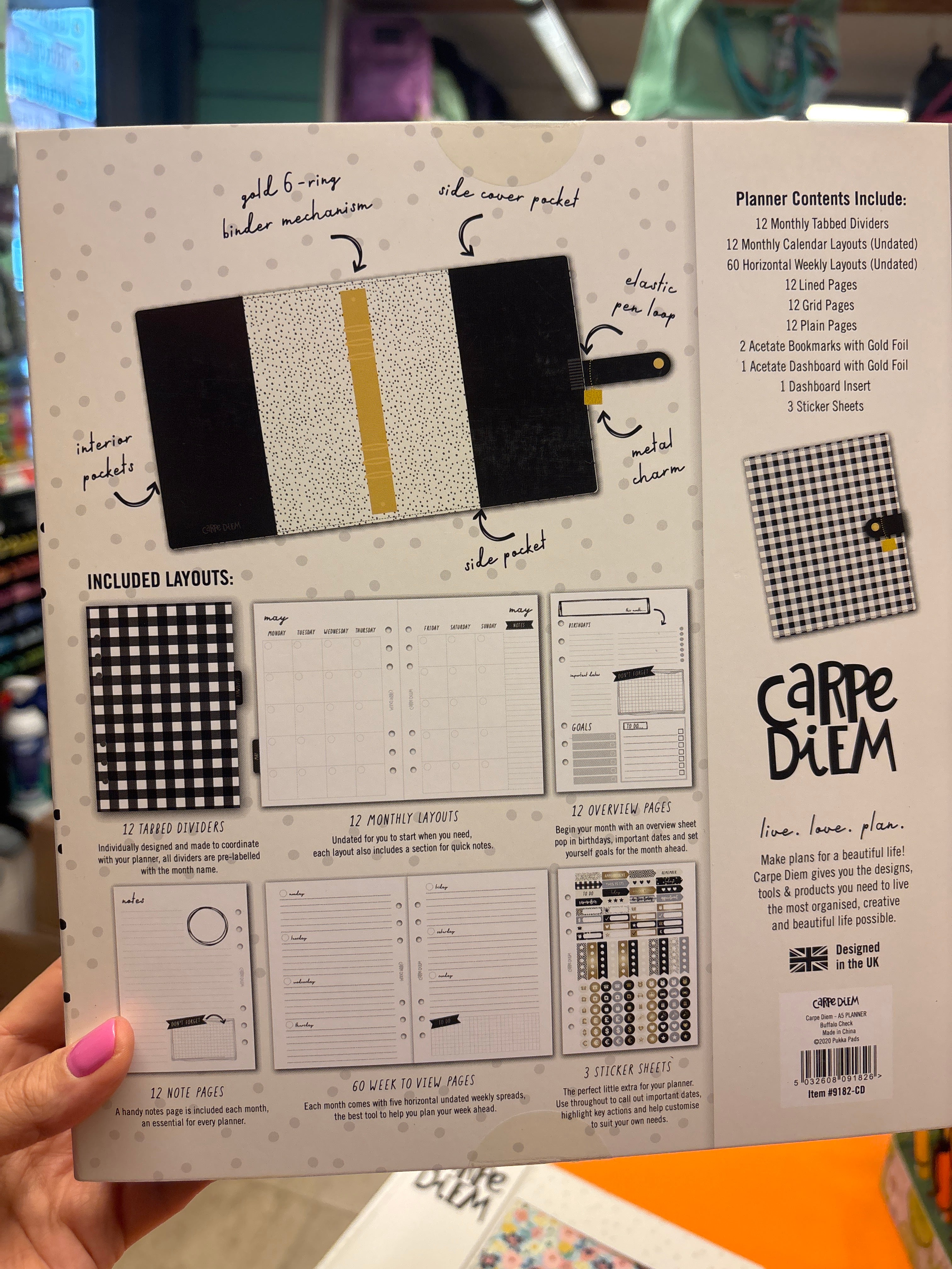 Planner con anelli A5 a scacchi