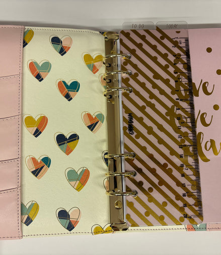 Planner con anelli A5 rosa