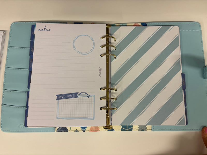 Planner con anelli A5 azzurro