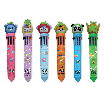 Penna 10 colori - Tinta Unita Zoo
