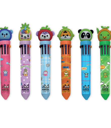 Penna 10 colori - Tinta Unita Zoo