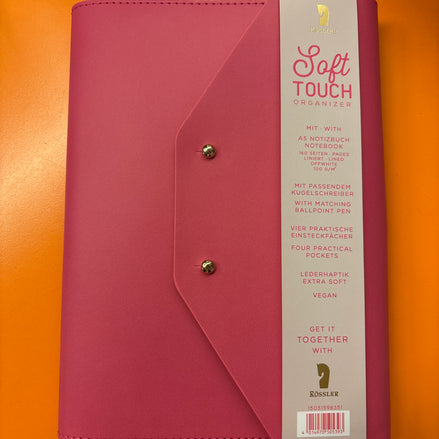 Organizer Soft Touch Fucsia  Rossler – Porta Taccuino A5 Elegante e Riutilizzabile