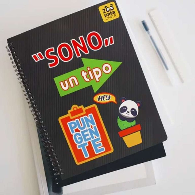 Maxi quaderno a spirale a righe - Tinta Unita Zoo