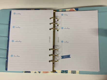Planner con anelli A5 azzurro