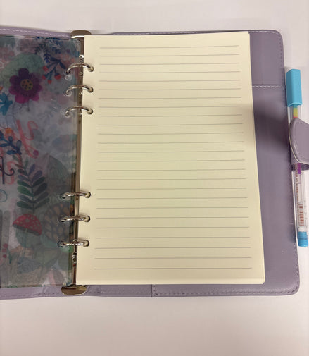 Planner A5 con 6 anelli lilla