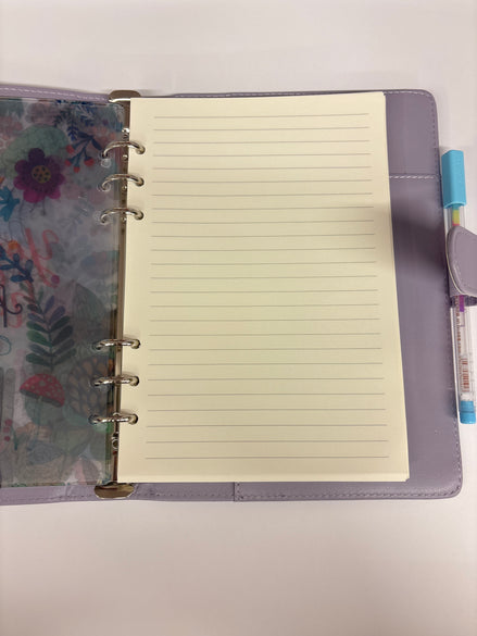 Planner A5 con 6 anelli lilla