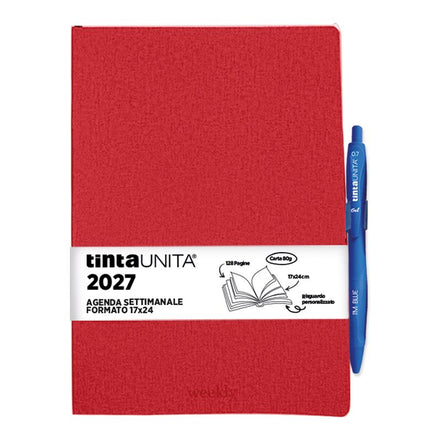 Agenda Settimanale Verticale 2027 - Tinta Unita