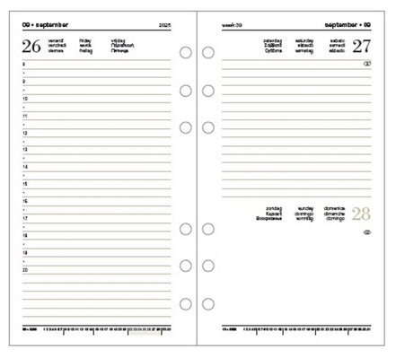 Ricambio giornaliero 2026 A6 per planner