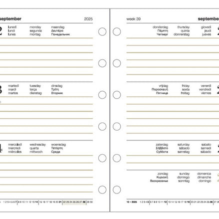 Ricambio settimanale 2026 A5 per planner