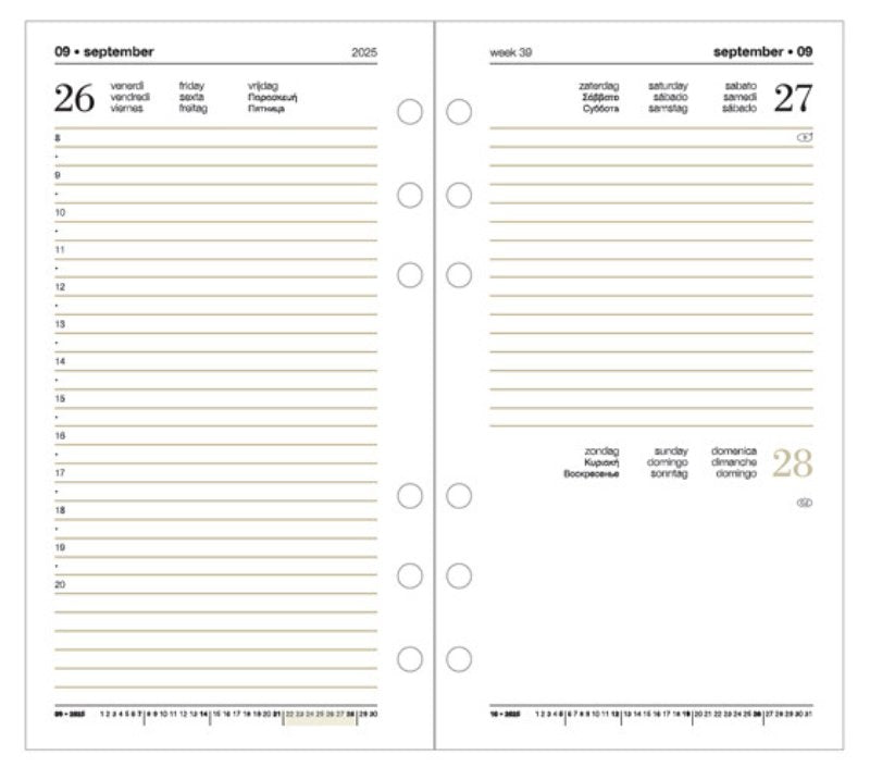 Ricambio giornaliero 2026 A5 per planner