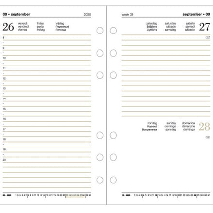 Ricambio giornaliero 2026 A5 per planner