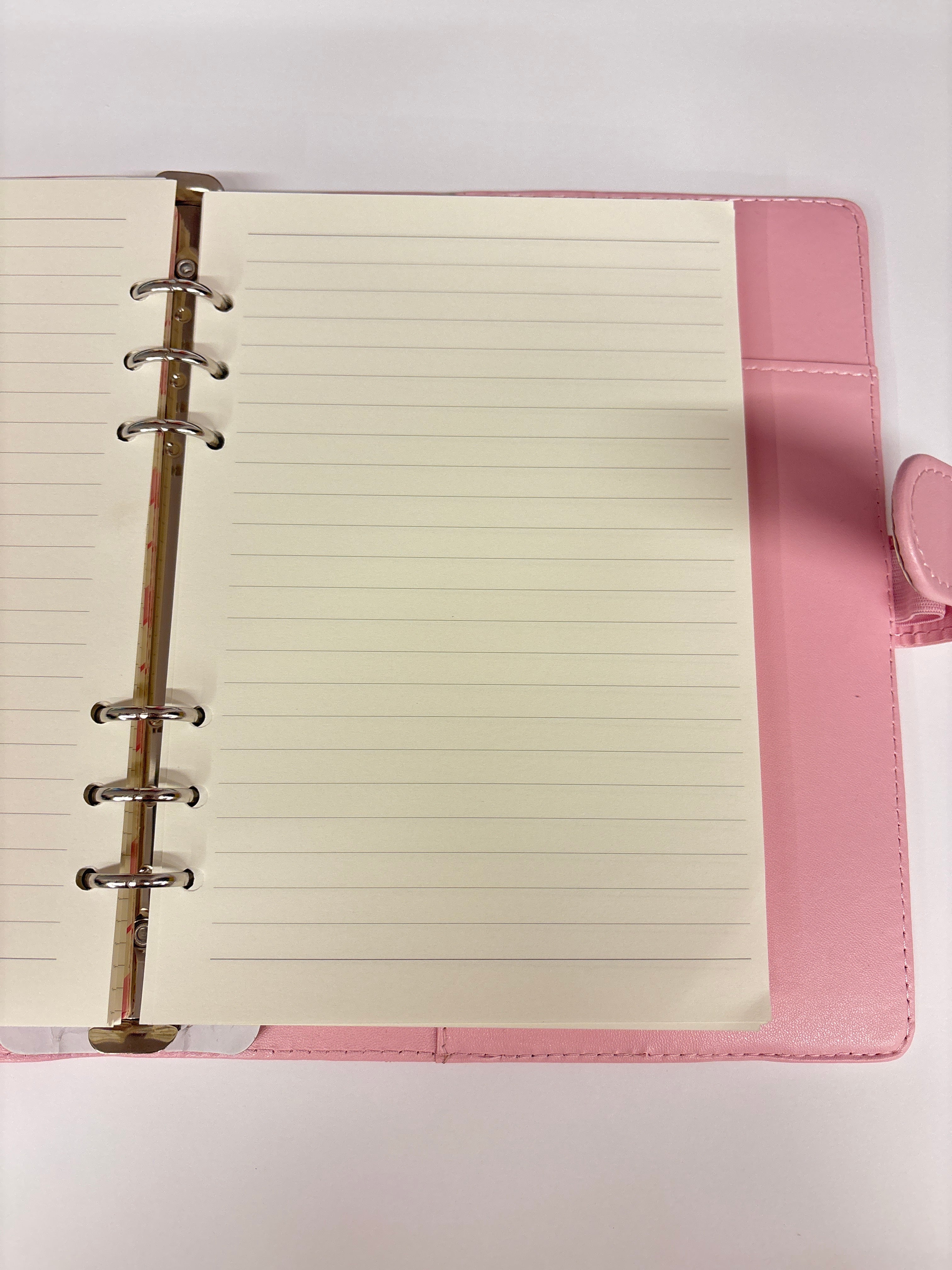 Planner A5 con sei anelli rosa