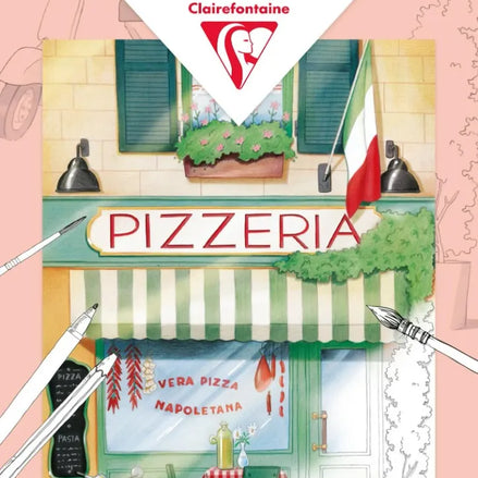 Album da colorare A4 Odelia ShopFronts - Colora, rilassati e crea opere uniche