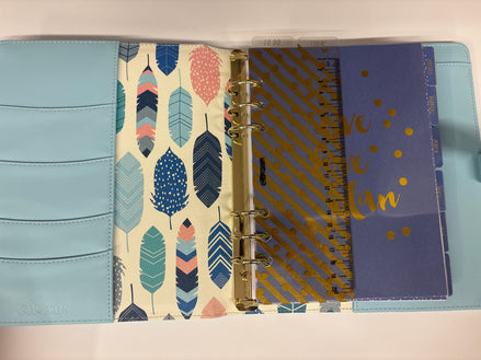 Planner con anelli A5 azzurro